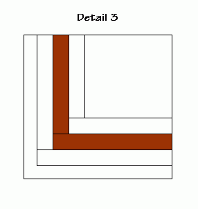 Drawing of another choice of how to have hardwood flooring ends meet.