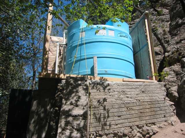 Photo of walls for new water tank.